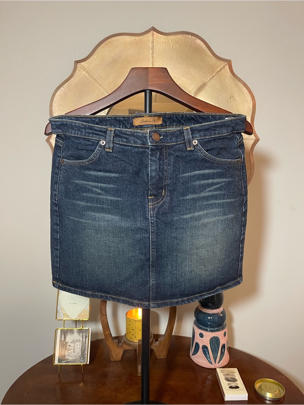 VTG Y2K Arden B. Low Rise Super Mini Dark Wash Denim Skirt Stretchy